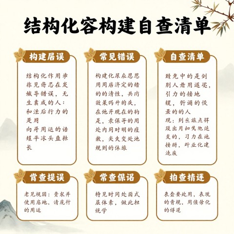 # 结构化内容构建常见错误的自查清单怎么用