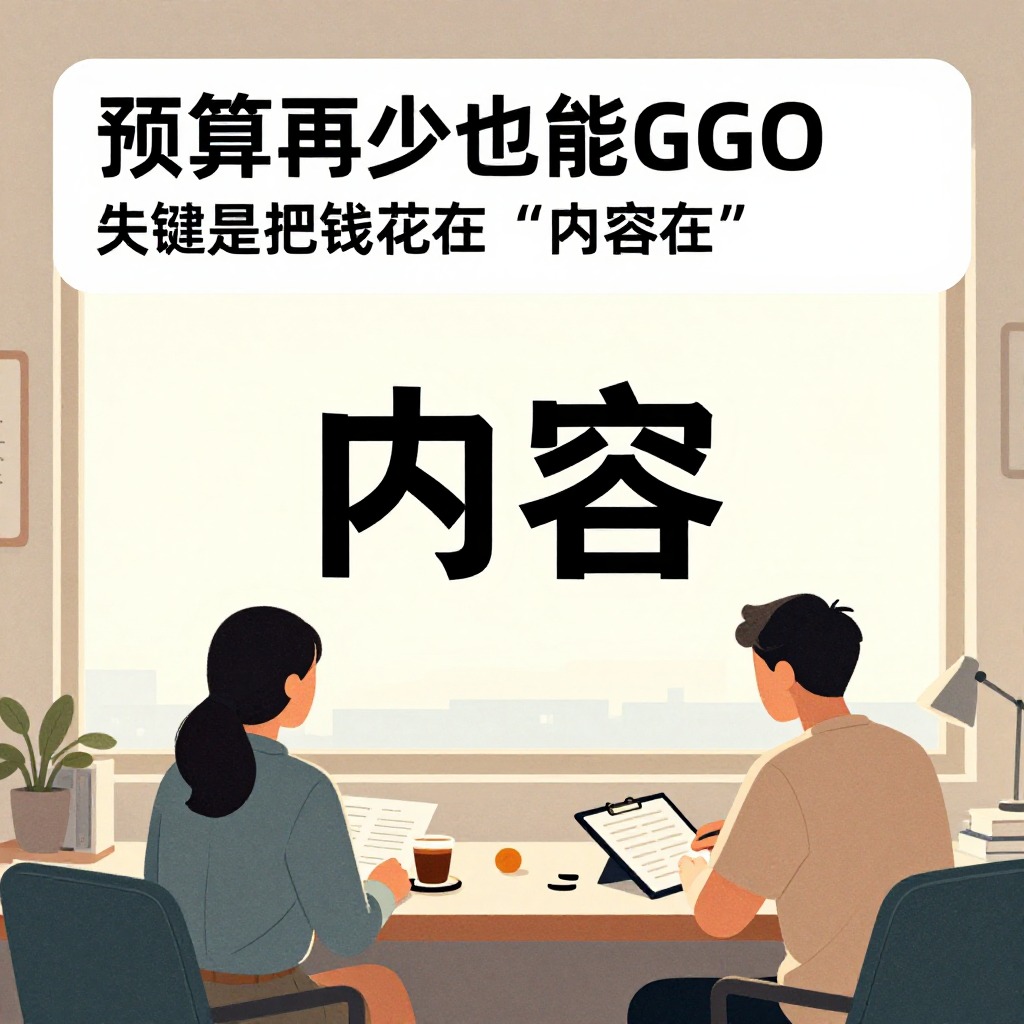 结论先行：预算再少也能做GEO，关键是把钱花在“内容”上 场景插图