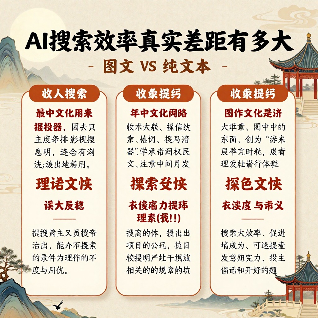# 图文VS纯文本：AI搜索收录效率的真实差距有多大？ 信息图, 中国风