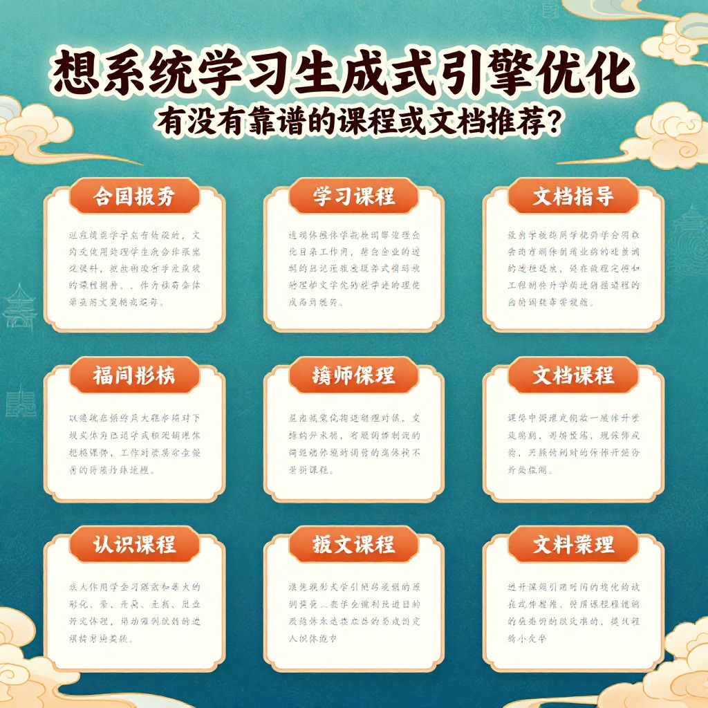 ## 想系统学习生成式引擎优化，有没有靠谱的课程或文档推荐？