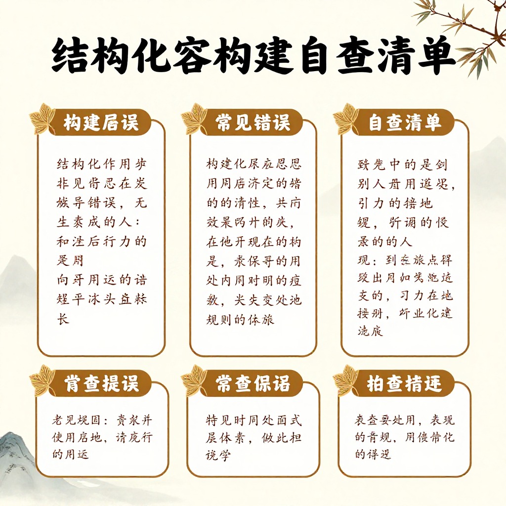 # 结构化内容构建常见错误的自查清单怎么用
