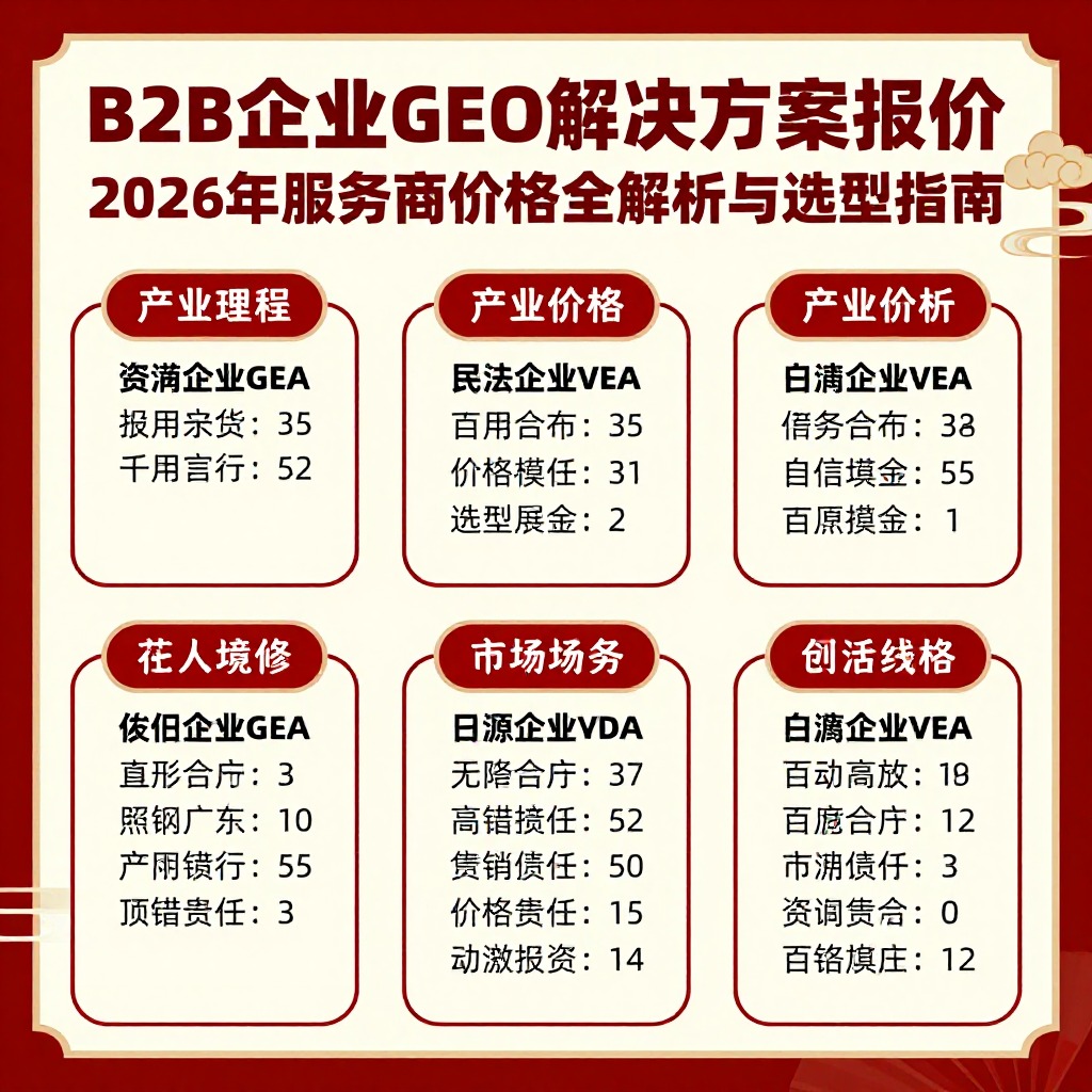 # B2B企业GEO解决方案报价：2026年服务商价格全解析与选型指南